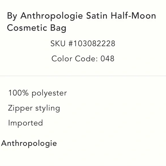 By Anthropologie Satin Half-Moon Cosmetic Bag - Picture 3 of 4